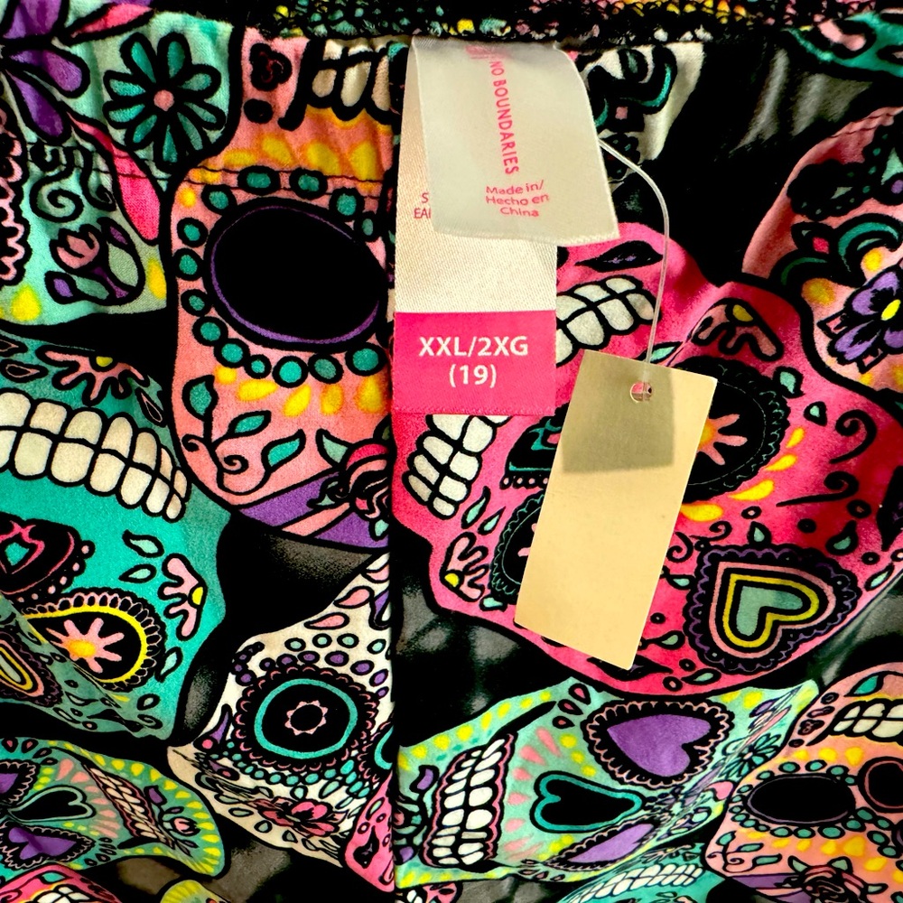 NWT No Boundaries Sugar Skull Leggings XXL 2XG